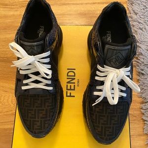 Fendi Navy Python Sneakers